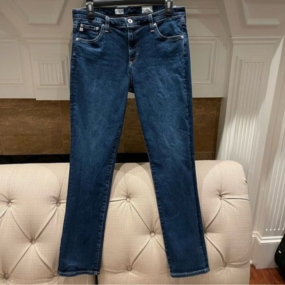 AG Adriano Goldschmied Women's  Size 31x29 B-Type Straight Leg Dark Blue Denim J